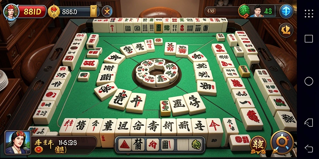 Tampilan gameplay Mahjong yang menantang di 88ID.