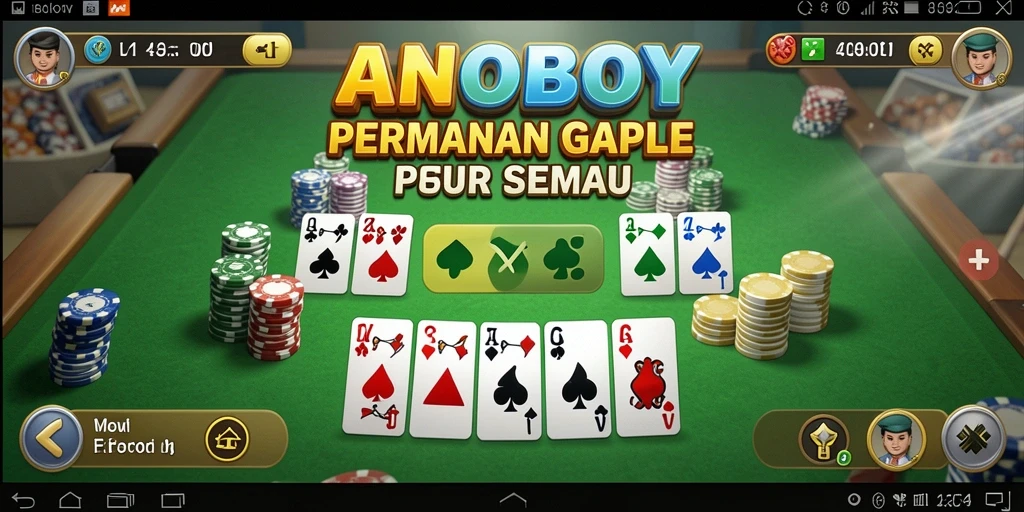 Screenshot gameplay ANOBOY yang menampilkan keseruan bermain Gaple.