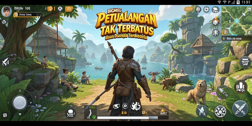 Screenshot menampilkan petualangan seru di dunia terbuka BIGMSG.