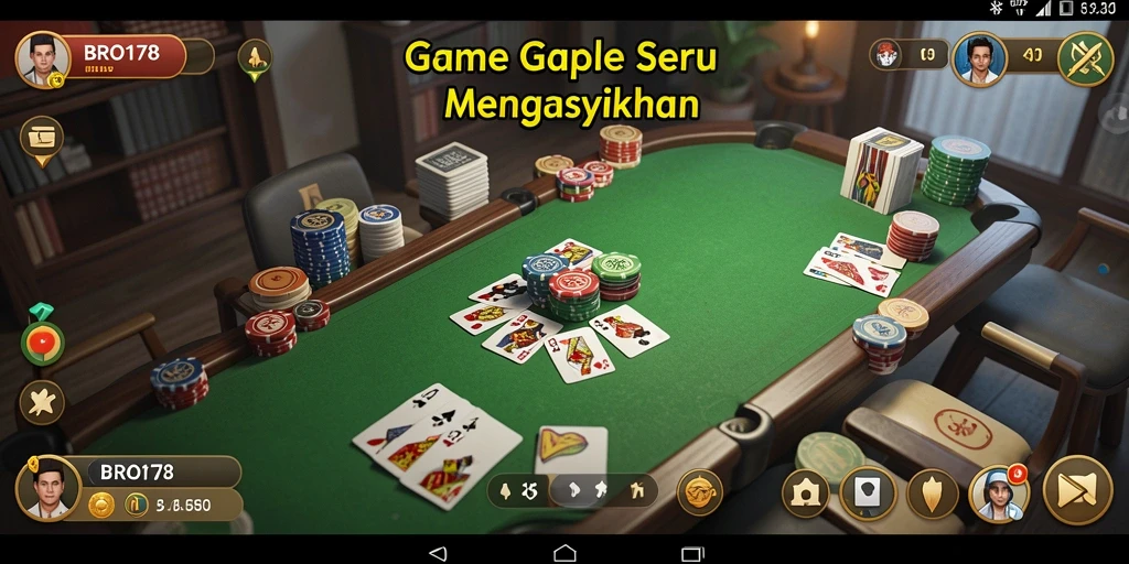 Tampilan menarik dan gameplay seru Gaple di BRO178.