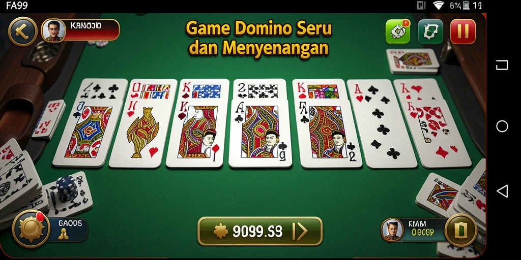 Screenshot gameplay seru dari FA99 yang menampilkan aksi Domino.