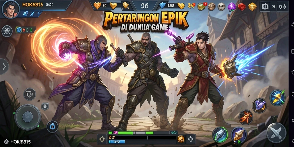 Screenshot HOKI8815 menampilkan aksi bertarung yang intens.