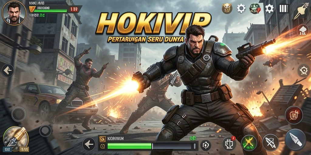 Tampilan gameplay HOKIVIP dengan aksi pertarungan yang mendebarkan.