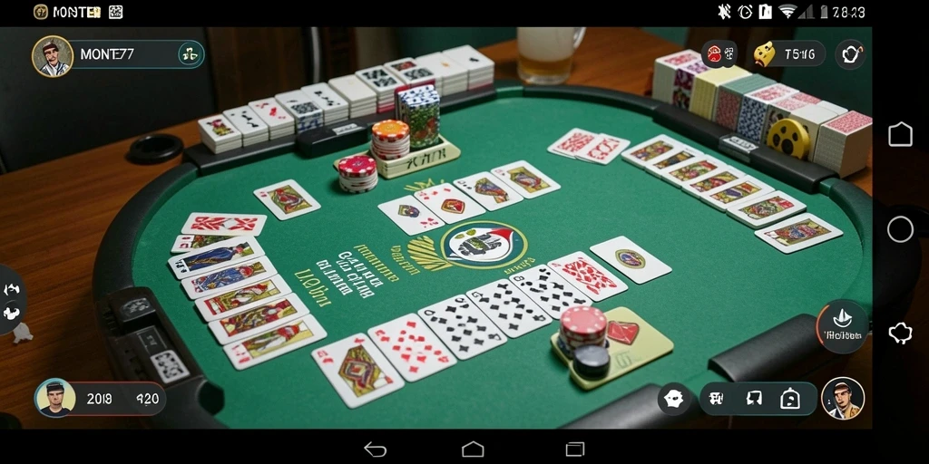 Tampilan gameplay Gaple di MONTE77 yang seru dan interaktif.