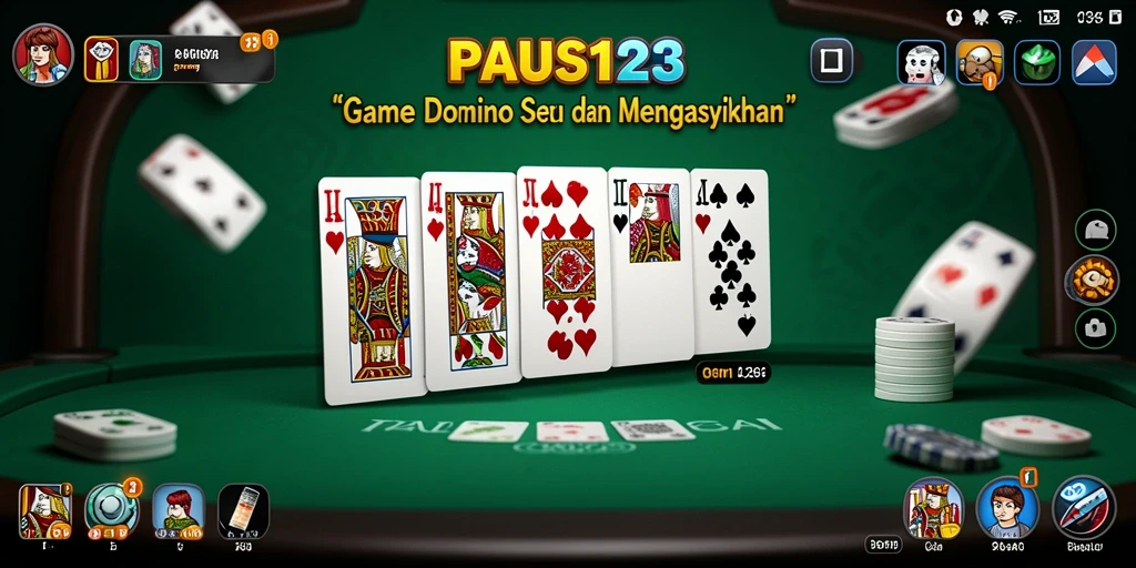 Tampilan gameplay seru dari PAUS123 yang menampilkan kartu Domino.