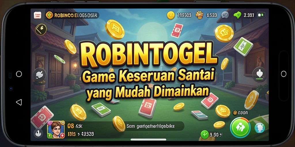 Tampilan visual utama gameplay ROBINTOGEL yang menyenangkan dan interaktif.