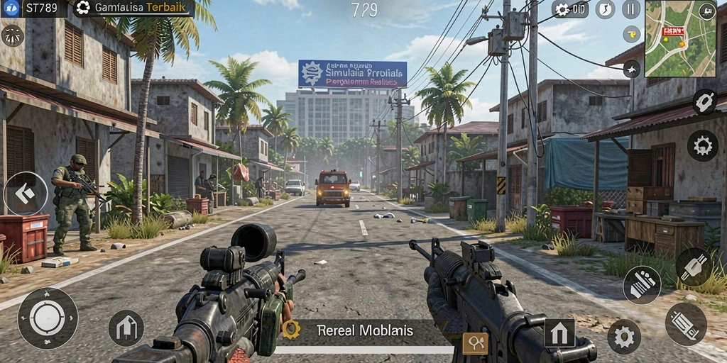 Tangkapan layar dari gameplay ST789 yang menampilkan lingkungan interaktif.