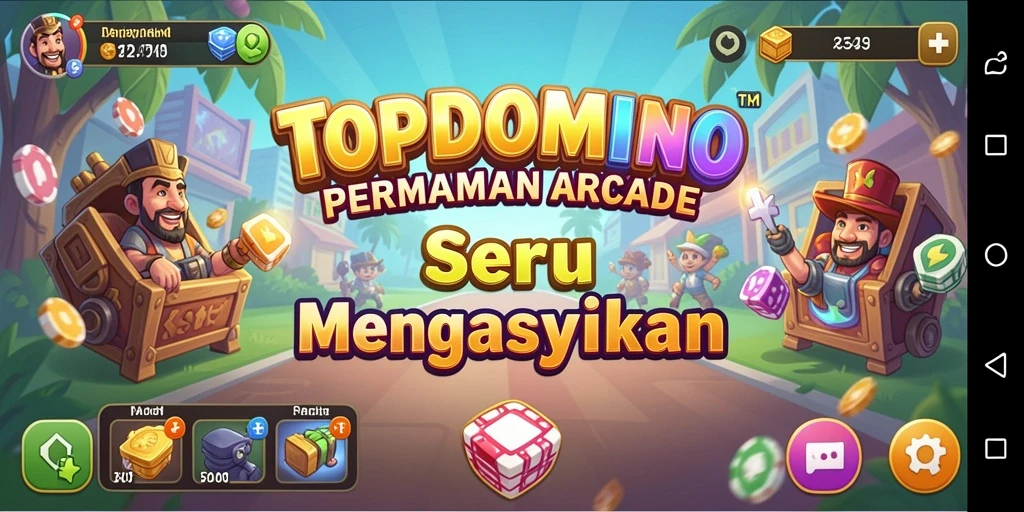 Screenshot TOPDOMINO menampilkan gameplay Arcade yang seru dan menantang.