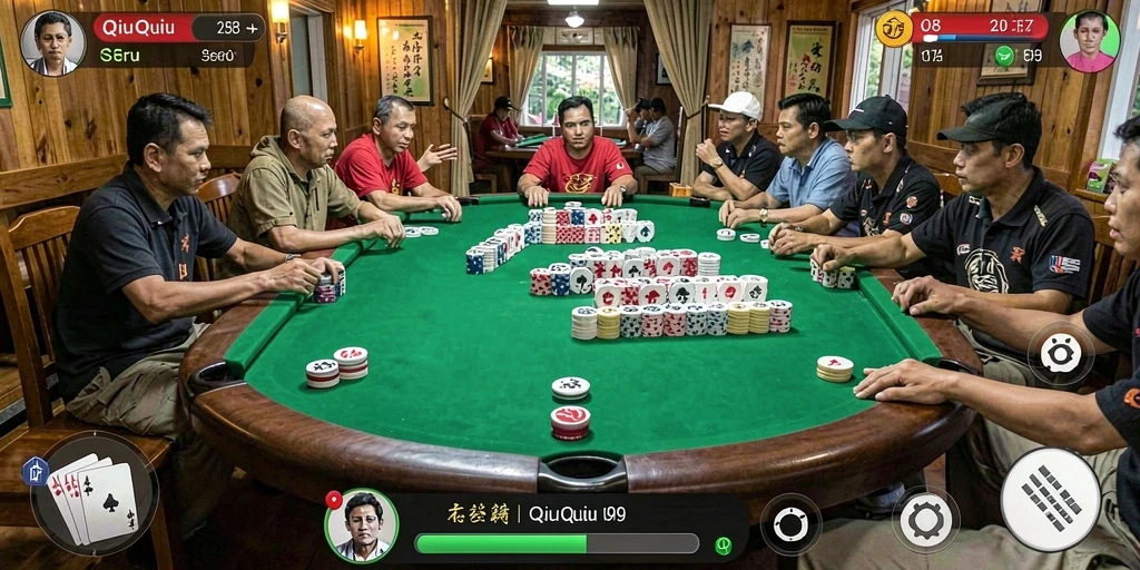 Screenshot gameplay QiuQiu yang memperlihatkan ketegangan saat bermain.